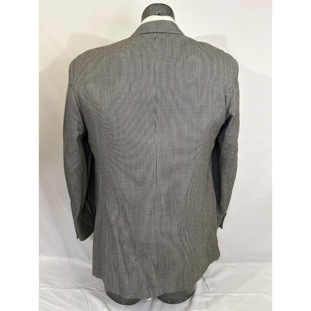 BURBERRYS Black White Houndstooth 6 Button DB Double Closure Wool Sport Coat 42R - Picture 3 of 12